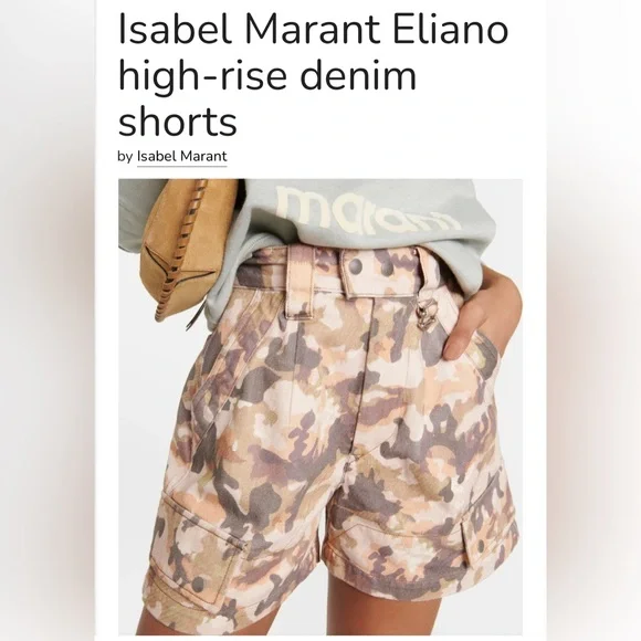 BRAND NEW $690 Isabel Marant Women's Eliano High-Rise Denim Shorts Size FR 38